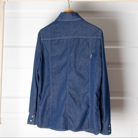 Vintage 1970’s Denim Button Up Top - Picture 4 of 9